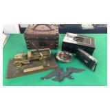 Agfa Camera, Tin Letter Box, Doll Trunk