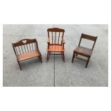 Kids Bench, Rocking Chair, And School Chair