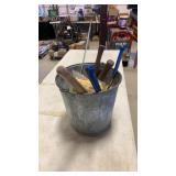 Bucket/ W Assorted Yard Tools