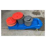 2 Minnow Buckets, Child Sled