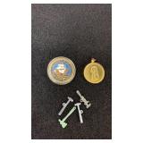 Navy Medallion, Charm Tools, Peace Medallion