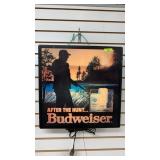 18"X 18" Budweiser Lighted Sign Works
