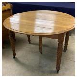 Round Oak Drop Leaf Table - 36"