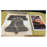 WWII Human Liberty Bell & U.S.S. Midway Posters
