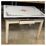 Porcelain Top Kitchen Table W/Slide Out Leaves