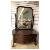 Early Claw Foot Dresser With Mirror