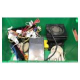 Tote with Variety of Electrical Items
