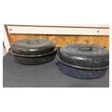 2- Enamel Roasting Pans