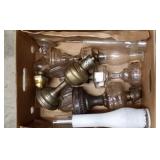 Assorted Lamps Glass, Oil, Brass