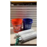 2- 5 Gal. Pails, 2-Boat Fenders
