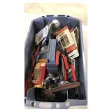 Tote with Hardware and Tools