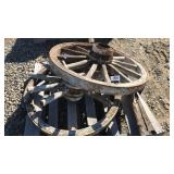 Pair of Antique Wagon Wheels, Evener