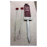 Bless this home sign & 2 Lawn Markers