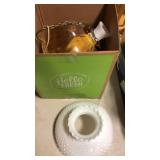 Hanging Light and Milk Glass Shade