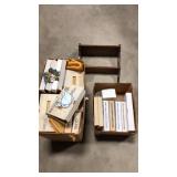 2 Boxes of Glass Prizm Figures & Wood Shelf