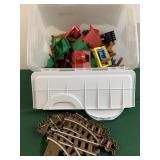 Tote Full Lincoln Logs & Accessories- Train Track
