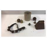 Small Crock, Cow Bell, Sleigh Bells