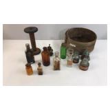 Vintage Glass and Wooden Collectible