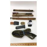 3 Gun Cleaning Rods, Belt Buckles, Clip, Grips