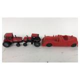Hubley Fire Truck & 2 Tractors