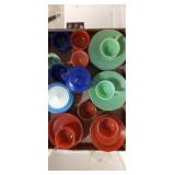 JP Minature Colored Glass Tea Set