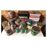 Box of old Oil Cans