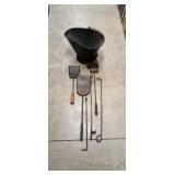 Ash Bucket with Variety of Tools