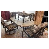 Outdoor Furniture with 4 Chairs, 2 Stools and 1