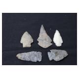 5 Native Arrow Points