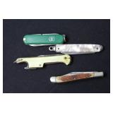 4 Small Knives 1 with Bottle Opener