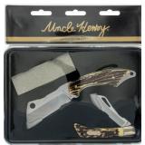 UNCLE HENRY KNF CLEAVER & SLIP JOINT FOLDER & TIN