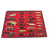 43 Collectible Pocket Knives w/ Display