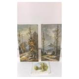 Set of 3 Oil on Canvas T.Azeen, Mmmief