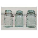 Quart Atlas Blue-Green Glass Canning Jars
