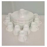 Milk Glass Dessert and Tea/Coffee Settings