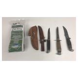 3 Hunting Knives, AR15 Sling, 2-Sheaths