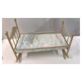 Wooden Rocking Doll Crib w/ Blanket