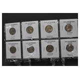 8 Old Jefferson Nickles