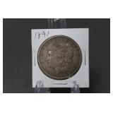 Silver 1891 Morgan Dollar