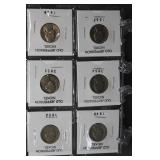 6 Old Jefferson Nickles