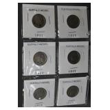 6 Buffalo Nickles