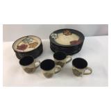 Pfaltzgraff 20pc Painted PoppiesTable Set