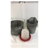 4- Sap Buckets, 2- Lids, Tub & Basket