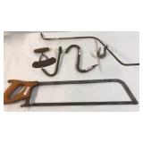 Bone Saw, Meat Hooks, Pig Scraper