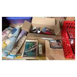 Red Tote w/Toys, Postcards, Books, Loop Rugs