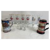 Budweiser Beer Steins, Amstel & Utica Club