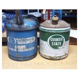 5 Gallon Welded Steel Supply & Quaker State Oil