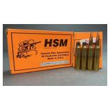 338 Lapua HSM 300Gr Shell Casings and 2 Live Rds