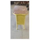 Wicker and Wood Table 29"T 30"W 18"D