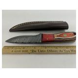 Handmade Damascus Steel Knife Wooden Handle